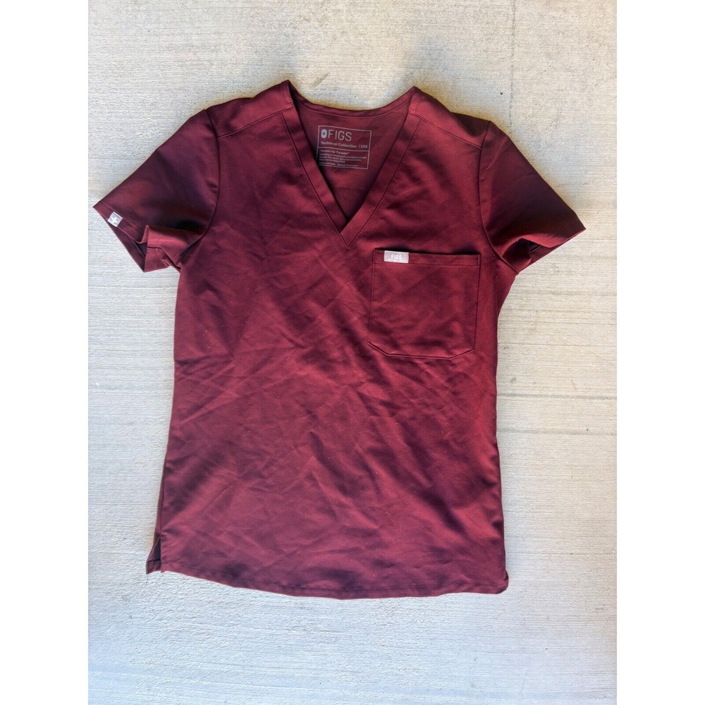 FIGS Technical Collection Scrub Top V-Neck Short Sleeve XXS